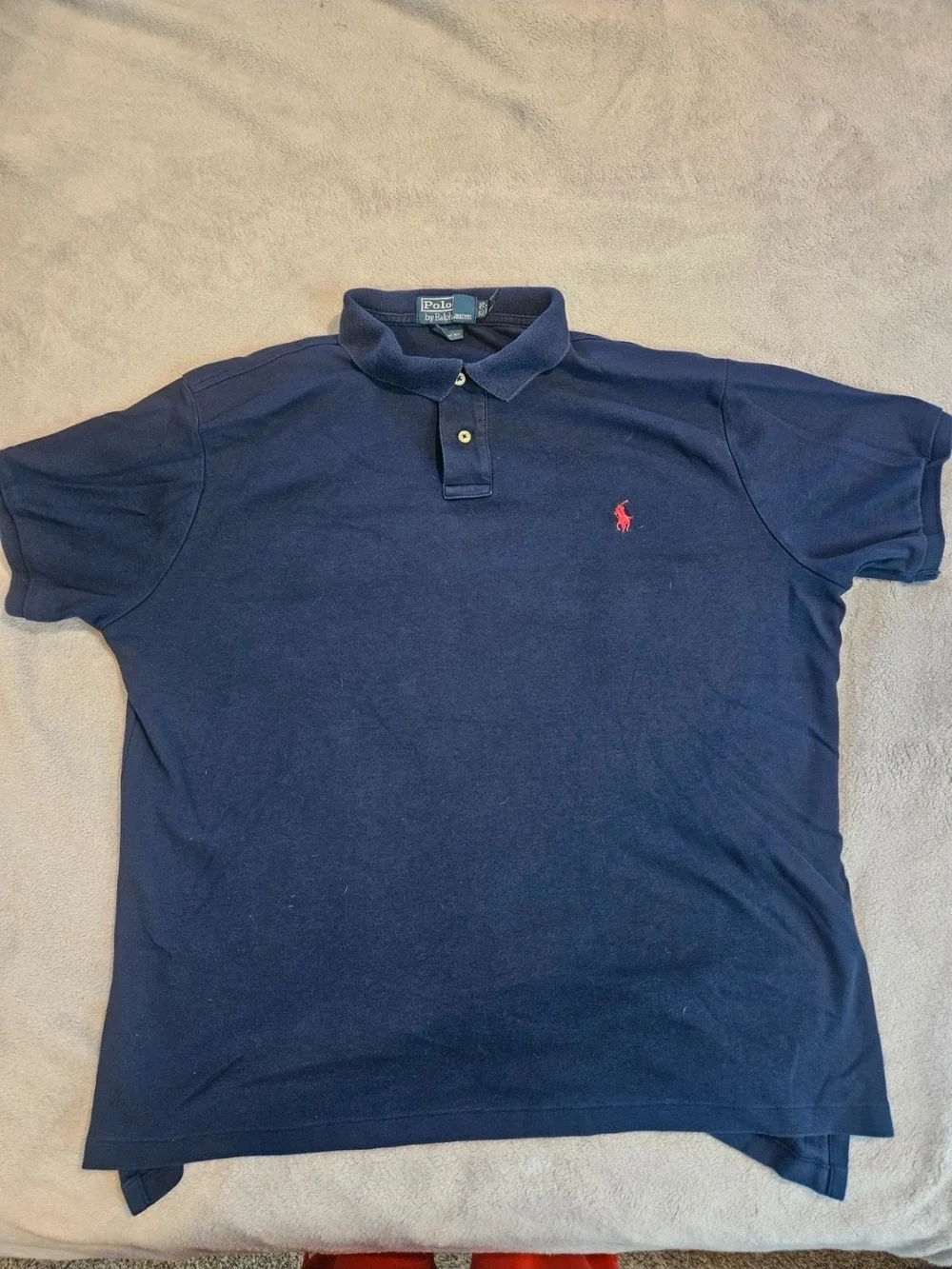 Classic Polo by Ralph Lauren Navy Short-Sleeve Polo with Red Pony